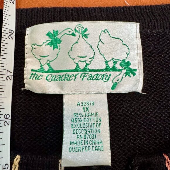 RARE The Quacker Factory Giraffe Beaded Button Cardigan Sweater, Size 1X - Picture 6 of 13